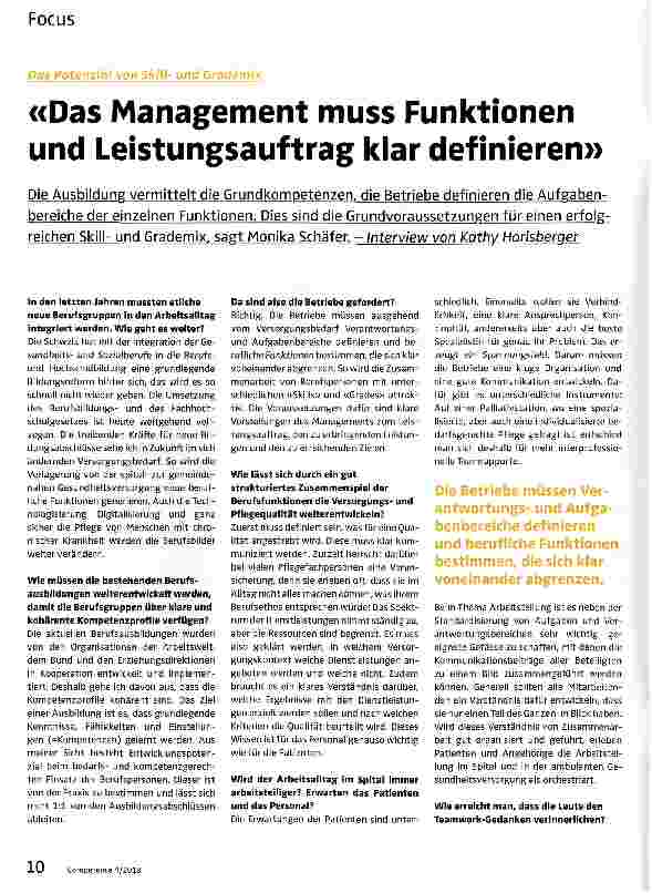 Vorschauseite 1: Das Management muss Funktionen und Leistungsauftrag klar definieren
