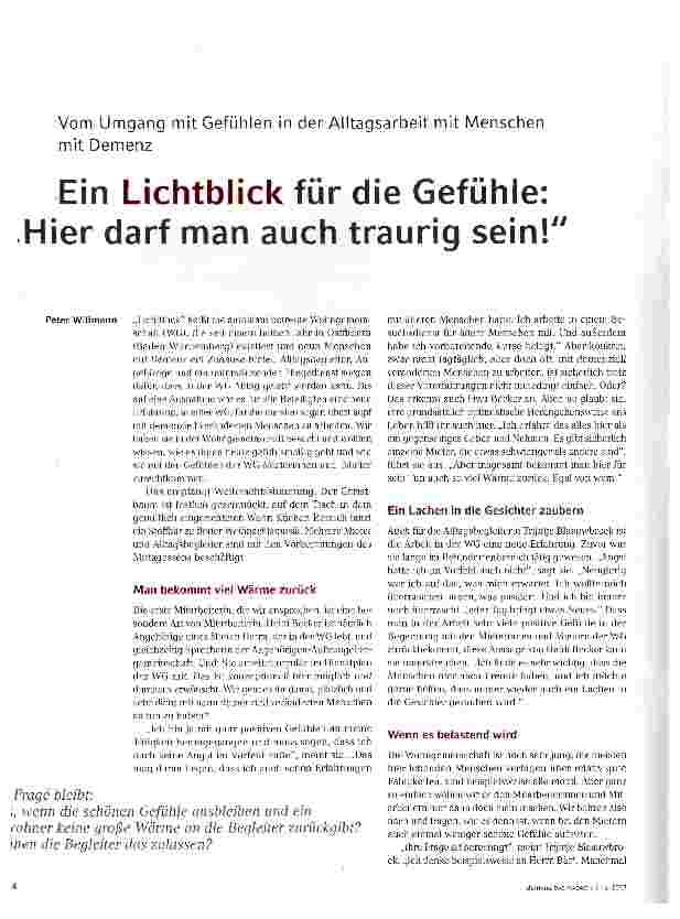 Vorschauseite 1: Ein Lichtblick für die Gefühle: Hier darf man auch traurig sein!