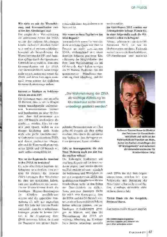 Vorschauseite 2: ZSVA und OP-Bereich müssen an konstruktiver Fehlerkultur arbeiten