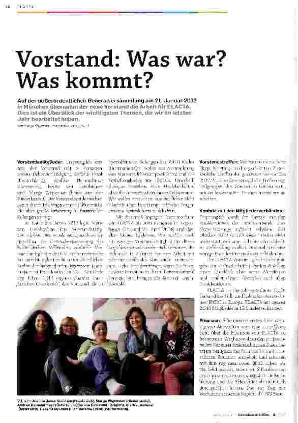 Vorschauseite 1: Vorstand: Was war? Was kommt?