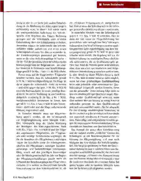 Vorschauseite 2: Finanzierung von Pflegeheimen -Rechtsschutz gegen Entgeltkürzungen