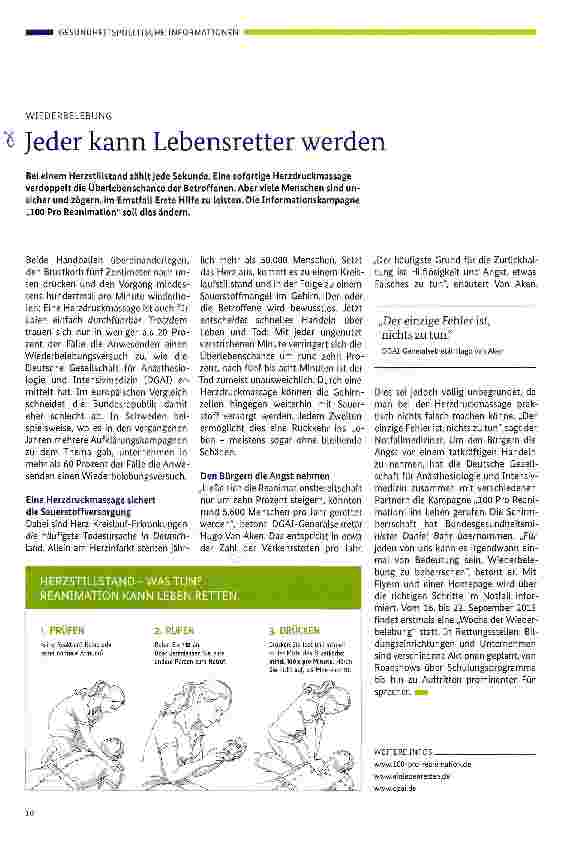 Vorschauseite 1: Jeder kann Lebensretter werden
