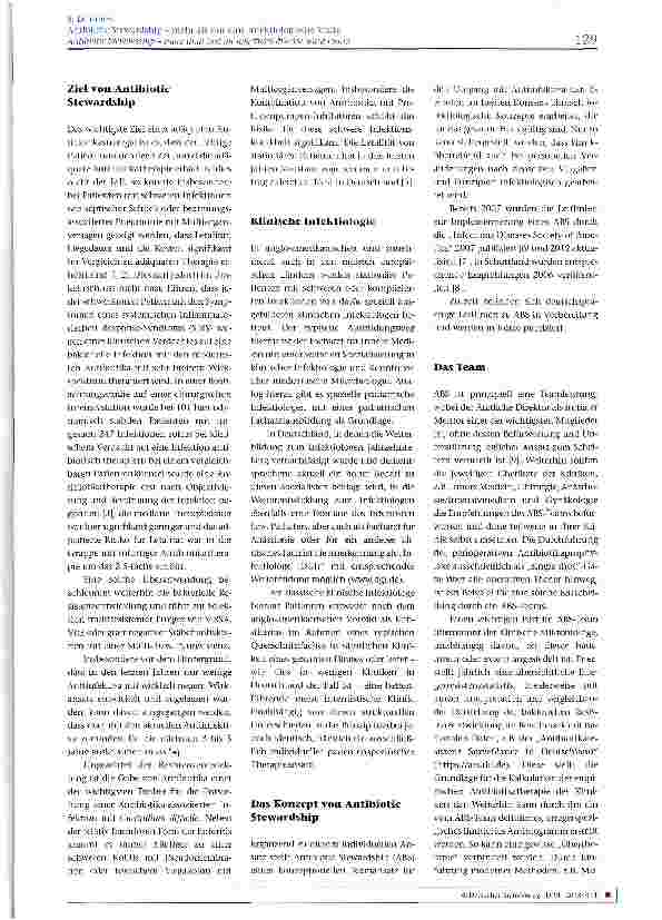 Vorschauseite 2: Antibiotic Stewardship -mehr als nur eine infektiologische Visite
