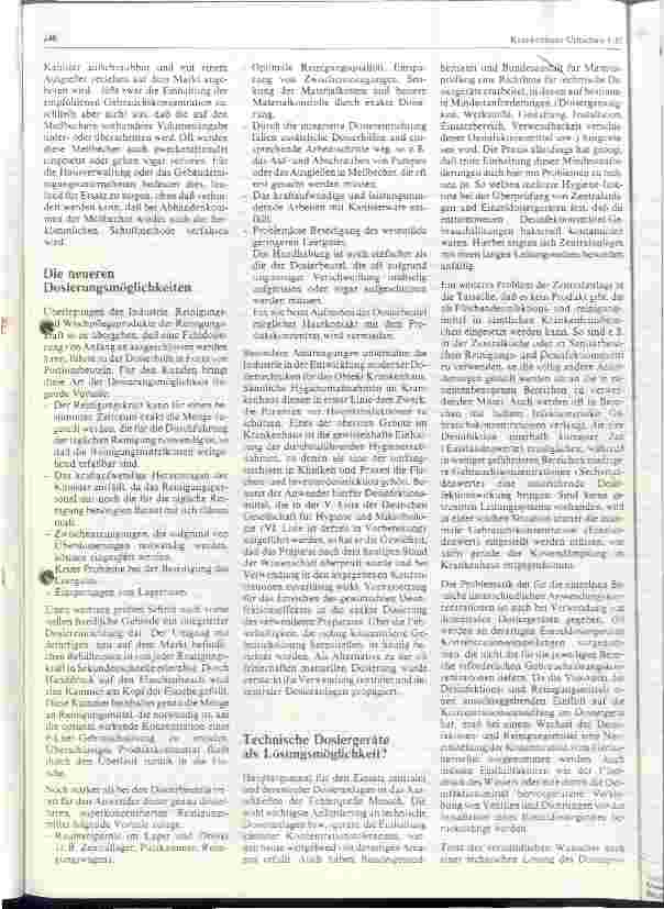 Vorschauseite 2: Die richtige Dosierung, ein vernachlässigter Rationalisierungspunkt in der Gebäudereinigung?
