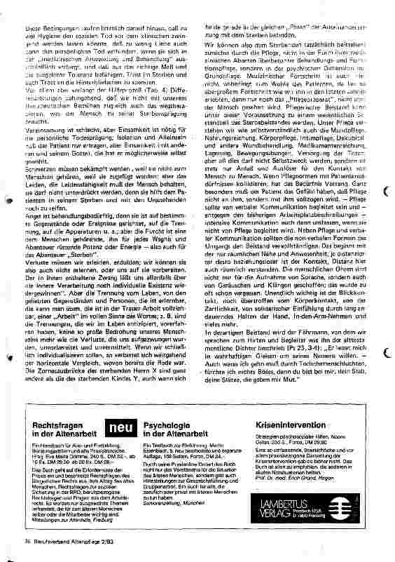 Vorschauseite 6: Sterbebeistand als Hilfe in der letzten Lebensphase Kommunikation mit Sterbenden