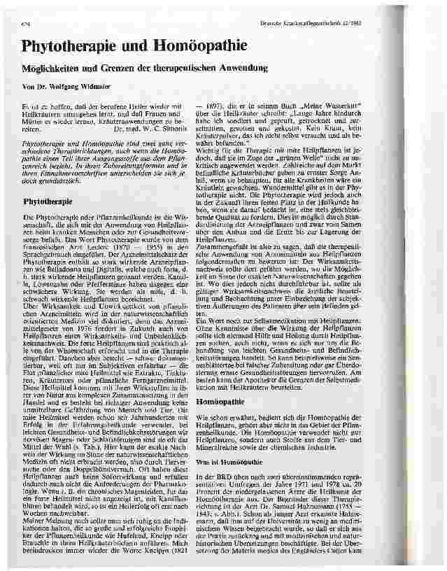 Vorschauseite 1: Phytotherapie und Homöopathie Möglichkeiten und Grenzen der therapeutischen Anwendung