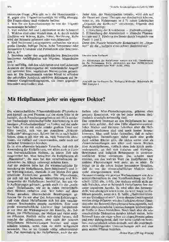 Vorschauseite 5: Phytotherapie und Homöopathie Möglichkeiten und Grenzen der therapeutischen Anwendung