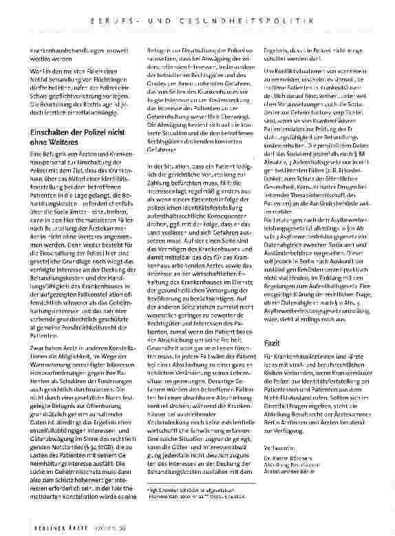 Vorschauseite 2: Unklare Patientenidentität und ärztliche Schweigepflicht