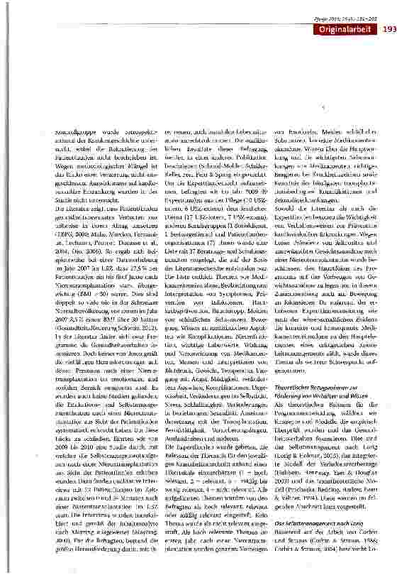 Vorschauseite 3: Entwicklung eines evidenzbasierten Selbstmanagementprogramms für Patient(inn)en im ersten Jahr nach Nierentransplantation mit Fokus auf die Prävention von Gewichtzunahme, Bewegung…