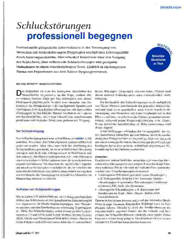 Vorschauseite 1: Schluckstörungen professionell begegnen