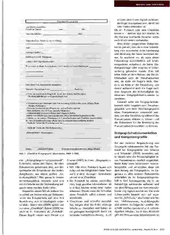 Vorschauseite 2: Erstgesprächsdokumente im Überblick