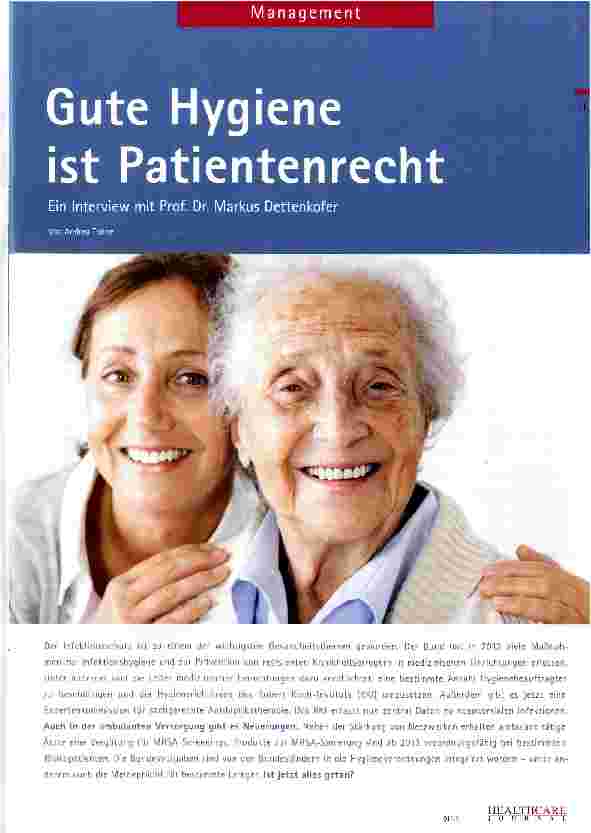 Vorschauseite 1: Hygiene ist Patientenrecht