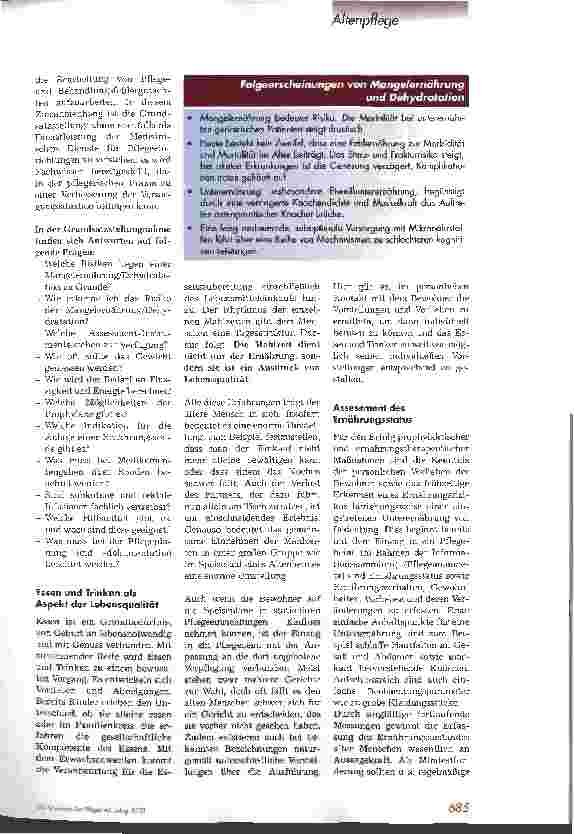Vorschauseite 2: Ernährung und Flüssigkeitsversorgung in der stationären Pflege