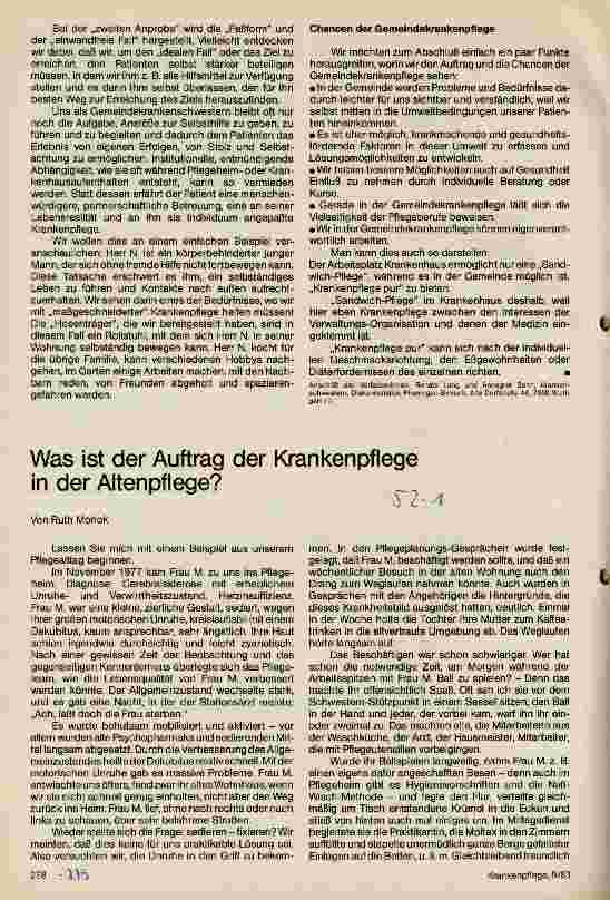 Vorschauseite 1: Was ist der Auftrag der Krankenpflege in der Altenpflege