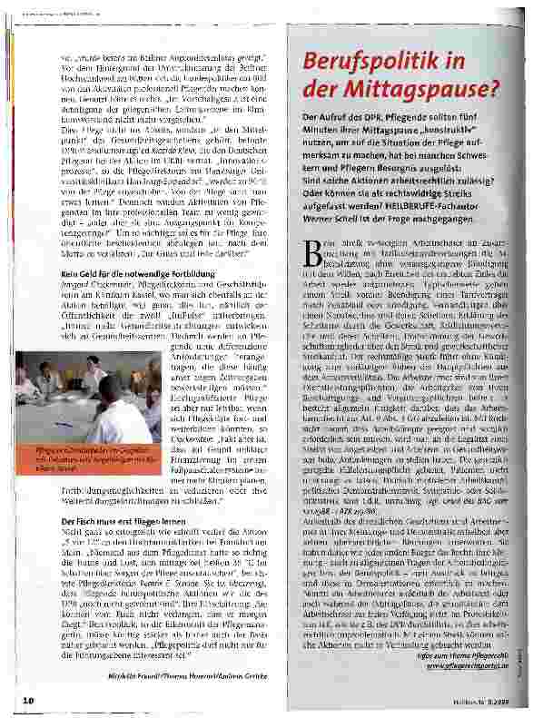Vorschauseite 3: 5 vor 12 in der Pflege Heilberufe war dabei