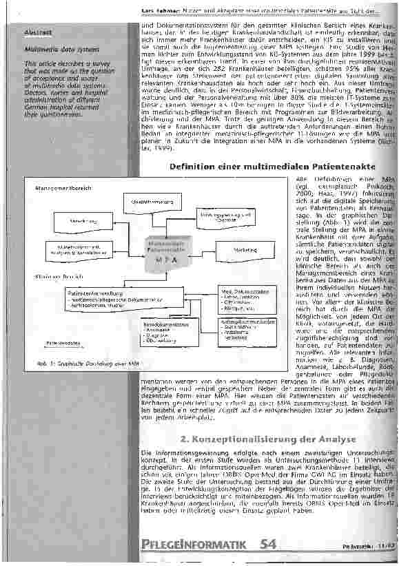 Vorschauseite 2: Nutzen und Akzeptanz einer multimedialen Patientenakte aus Sicht der Berufsgruppen Medizin, Pflege und Verwaltung