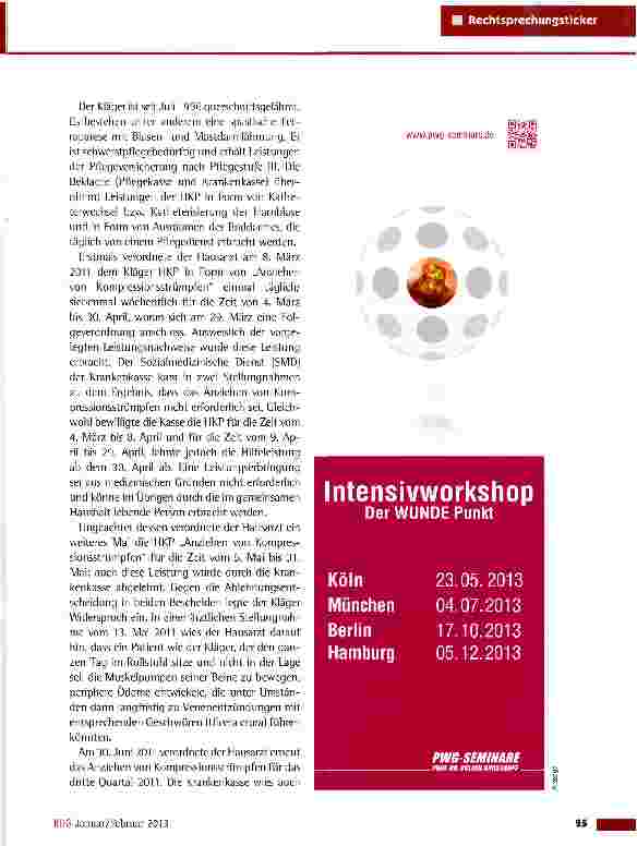 Vorschauseite 2: Kostenerstattung für das Anziehen von Kompressionsstrümpfen SG Aachen vom 4. 9. 2012 (S 13 KN 277/11 KR)