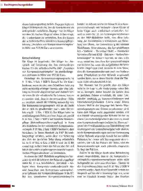 Vorschauseite 3: Kostenerstattung für das Anziehen von Kompressionsstrümpfen SG Aachen vom 4. 9. 2012 (S 13 KN 277/11 KR)