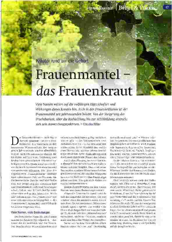 Vorschauseite 1: Frauenmantel -das Frauenkraut