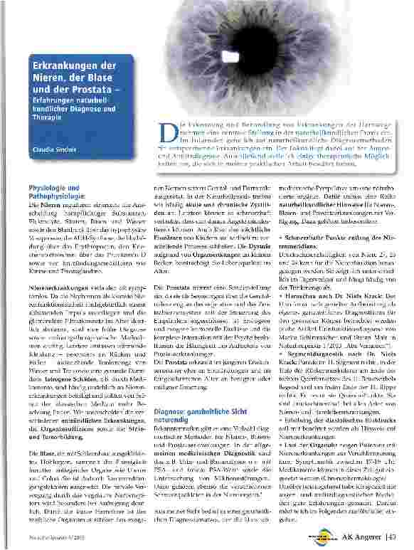 Vorschauseite 1: Erkrankungen der Nieren, der Blase und der Prostata