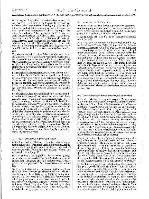 Vorschauseite 5: Schutz der Sozialdaten und Sonderkündigungsschutz schwerbehinderter Menschen nach dem SGB IX