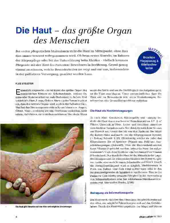 Vorschauseite 1: Die Haut - das größte Organ des Menschen