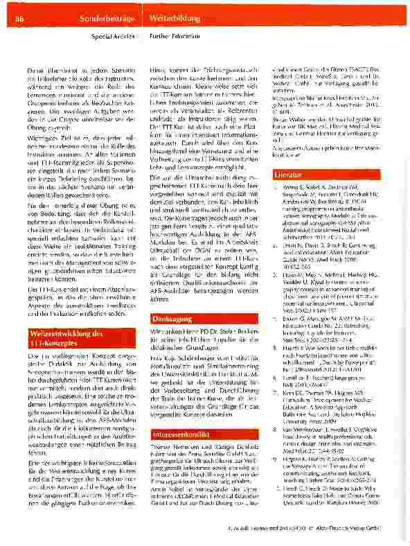 Vorschauseite 6: Konzeption eines Moduls„Train the Trainerfür das Lernsystem„Anästhesie FokussierteSonographie der DGAI