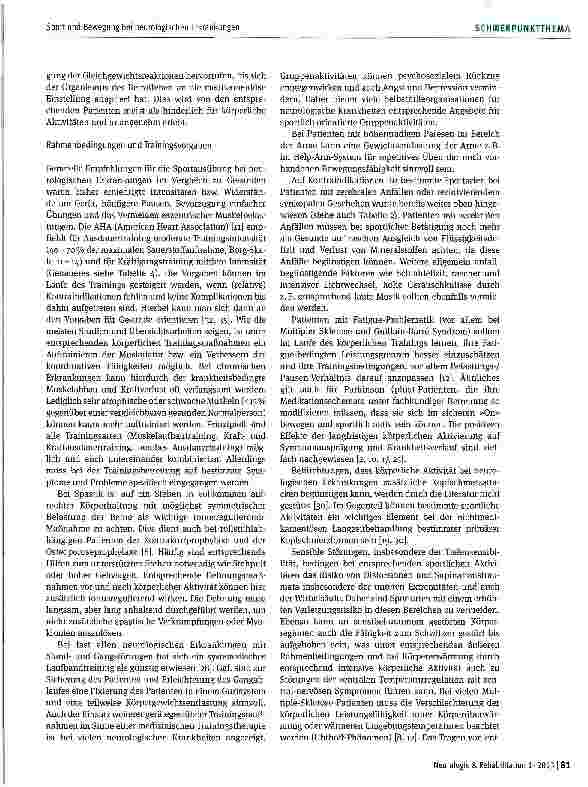 Vorschauseite 5: Sport und Bewegung bei neurologischen Erkrankungen - Herausforderung und Behandlungsperspektive für den betreuenden Neurologen