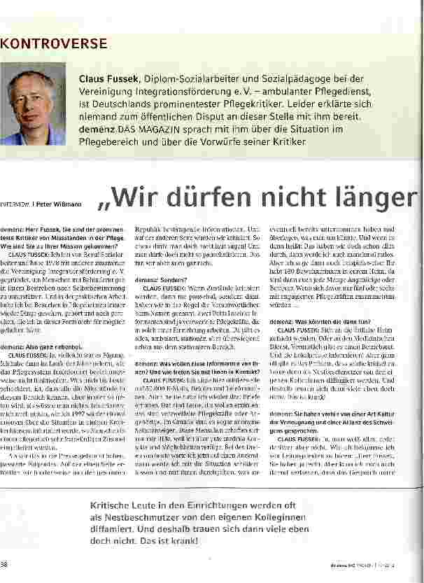 Vorschauseite 1: Wir dürfen nicht länger wegschauen