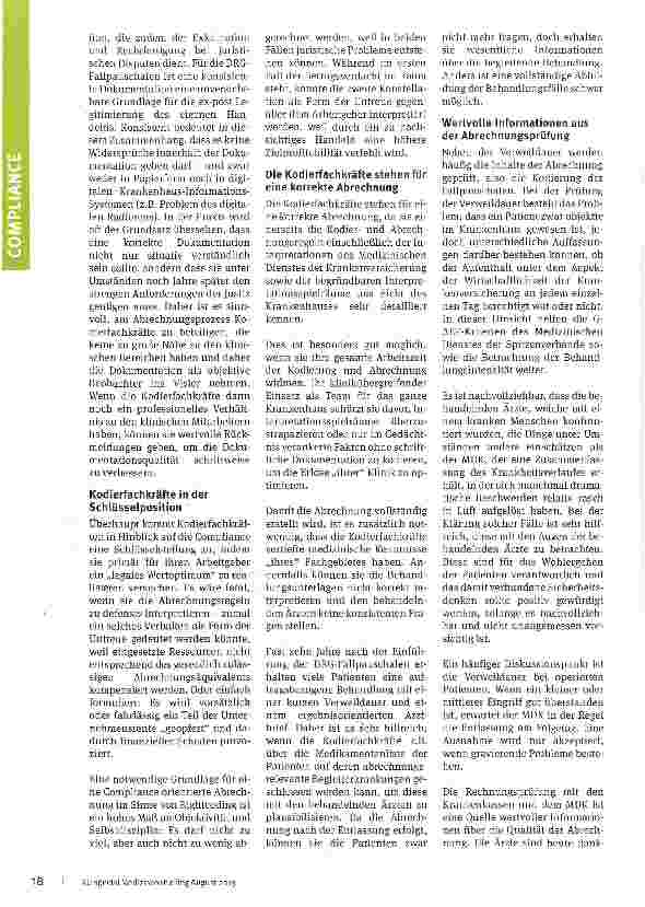 Vorschauseite 2: Compliance in der Krankenhausabrechnung
