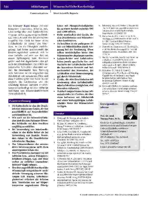 Vorschauseite 5: Druckinfusion und Luftembolie