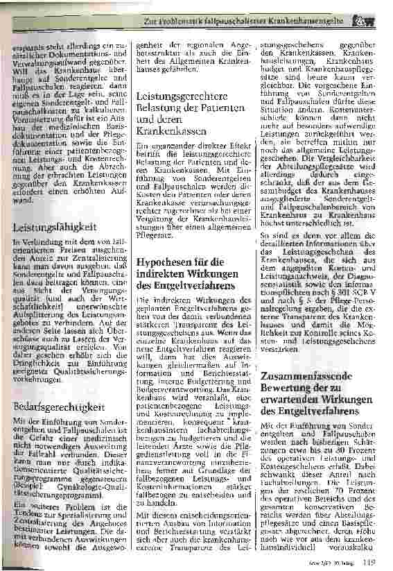 Vorschauseite 3: Zur Problematik fallpauschalierter Krankenhausentgelte (fK)