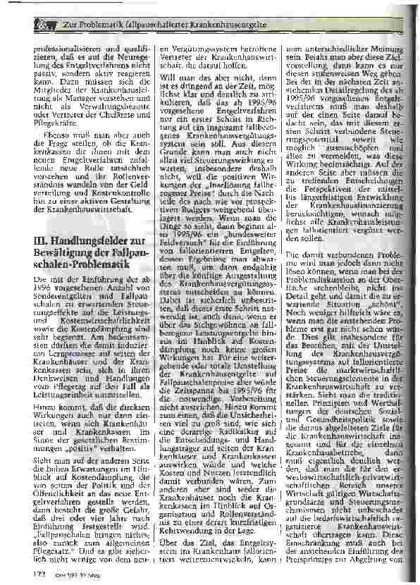 Vorschauseite 5: Zur Problematik fallpauschalierter Krankenhausentgelte (fK)