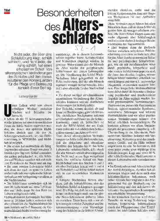 Vorschauseite 1: Besonderheiten des Altersschlafes