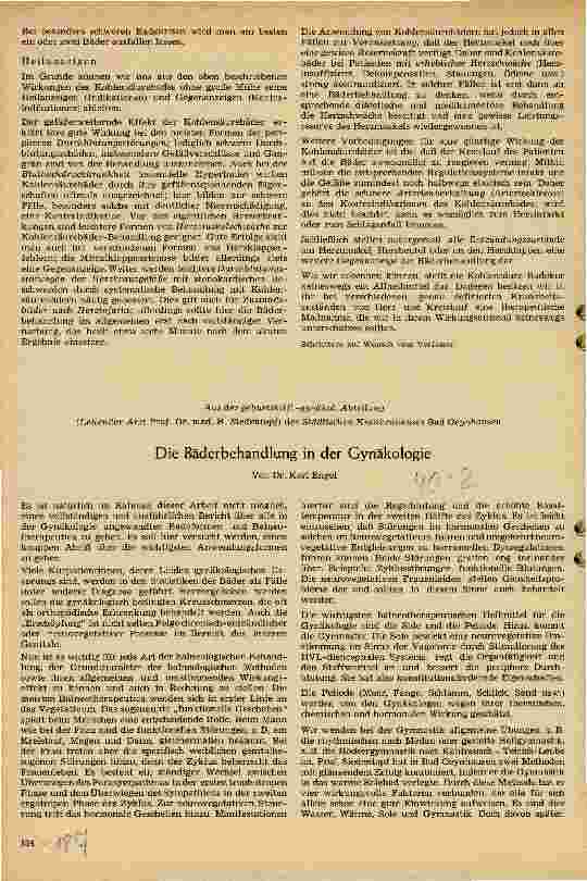 Vorschauseite 1: Die Bäderbehandlung in der Gynäkologie