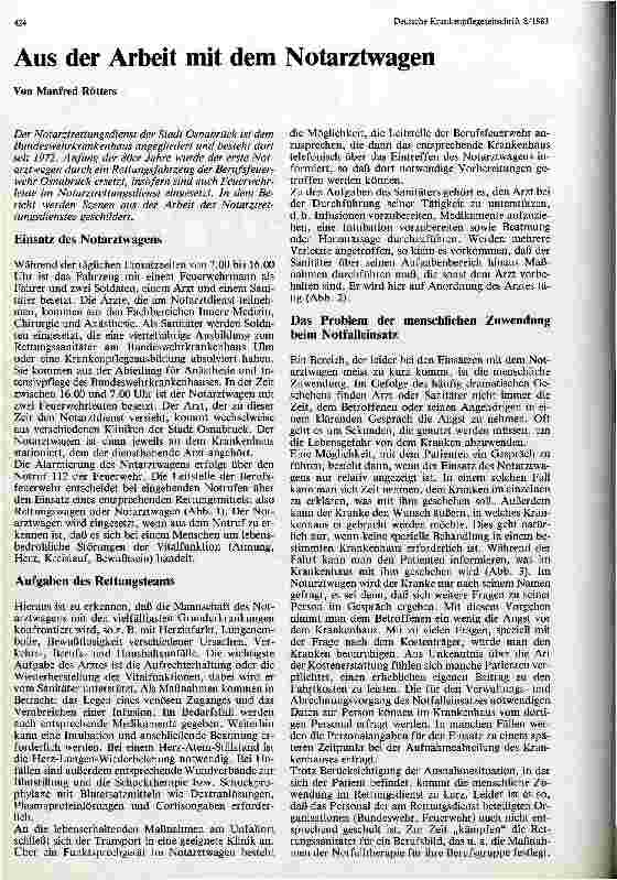 Vorschauseite 1: Aus der Arbeit mit dem Notarztwagen