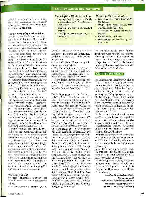 Vorschauseite 2: Laufen in der Psychotherapie