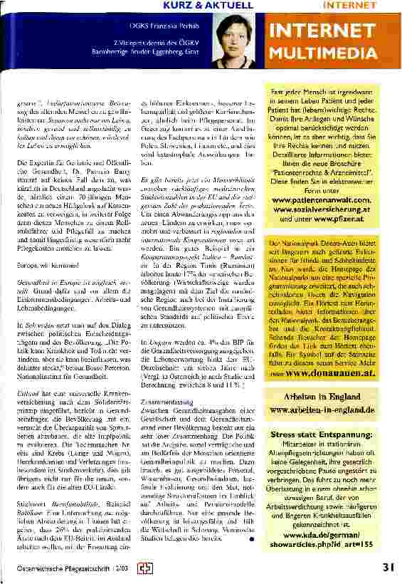 Vorschauseite 2: Health and Wealth - Gesundheit und Wohlstand in Europa 6. European Health Forum Gastein (EHFG)