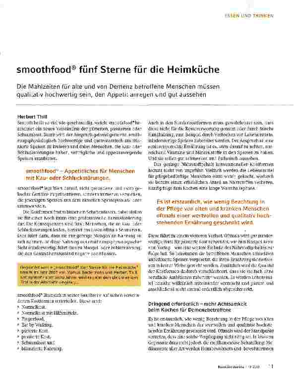 Vorschauseite 1: smoothfood® fünf Sterne für die Heimküche