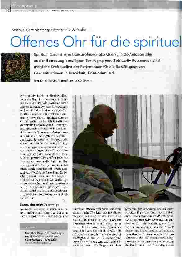 Vorschauseite 1: Offenes Ohr für die spirituellen Anliegen