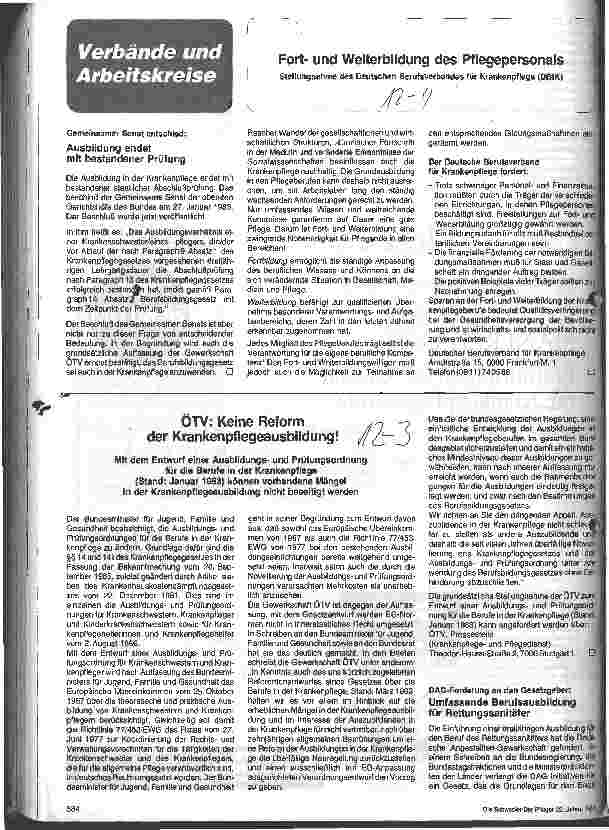 Vorschauseite 1: ÖTV:Keine Reform der Krankenpflegeausbildung!