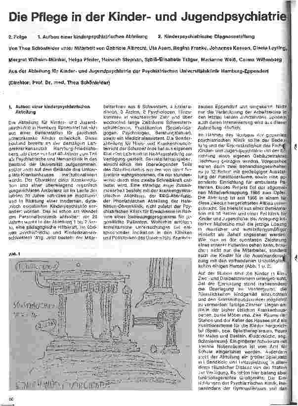 Vorschauseite 1: Die Pflege in der Kinderund Jugendpsychiatrie/2. Folge: 1. Aufbau einer kinderpsychiatrischen Abteilung 2. kinderpsychiatrische Diagnosestell.