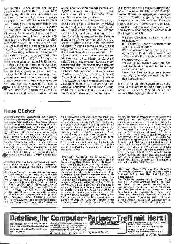 Vorschauseite 6: Die Pflege in der Kinderund Jugendpsychiatrie/2. Folge: 1. Aufbau einer kinderpsychiatrischen Abteilung 2. kinderpsychiatrische Diagnosestell.