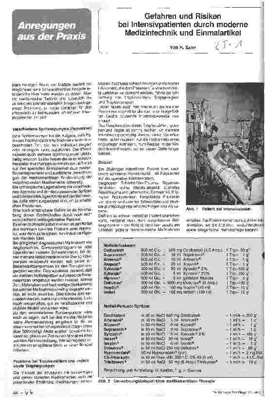 Vorschauseite 1: Gefahren und Risiken bei Intensivpatienten durch moderne Medizintechnik und Einmalartikel