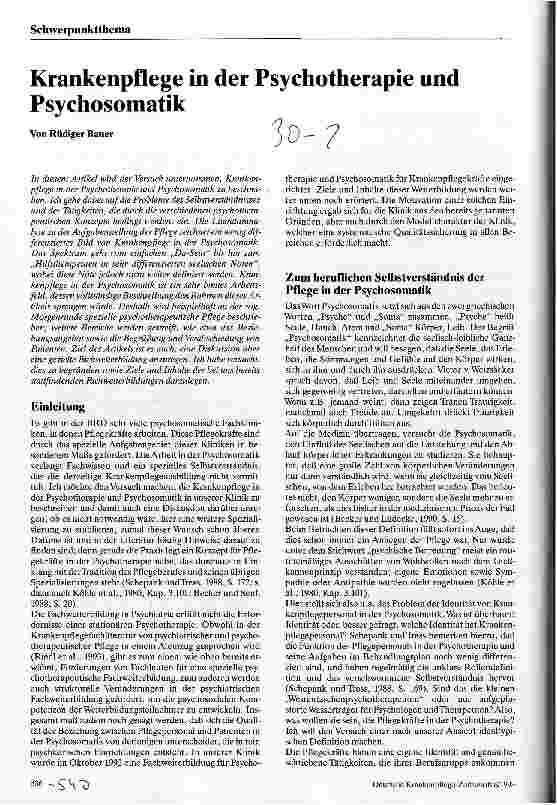 Vorschauseite 1: Krankenpflege in der Psychotherapie und Psychosomatik