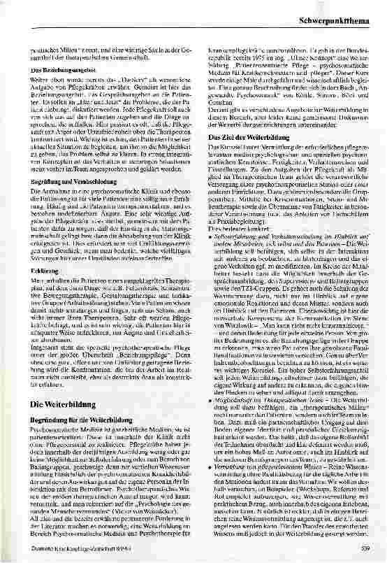 Vorschauseite 4: Krankenpflege in der Psychotherapie und Psychosomatik