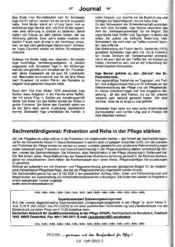 Vorschauseite 3: Zeitzeugin: Schwester Inge Becker