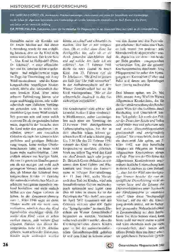 Vorschauseite 3: Österreichische Pflegepersonen aus der Zeit des Nationalsozialismus Teil 1: Die Wiener Krankenschweser Anny Wödl