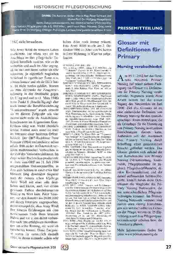 Vorschauseite 4: Österreichische Pflegepersonen aus der Zeit des Nationalsozialismus Teil 1: Die Wiener Krankenschweser Anny Wödl