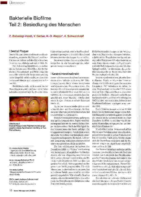 Vorschauseite 1: Bakterielle Biofilme Teil 2: Besiedlung des Menschen